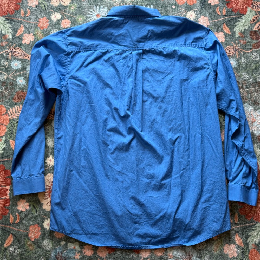Cinch Mens XL Blue Long Sleeve Button Down Western Shirt MTW1103799 Solid Cotton - Picture 10 of 10